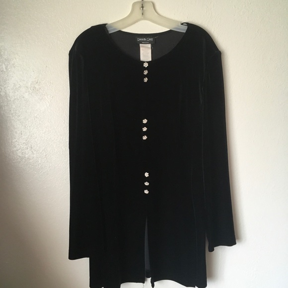danielle casey Tops - Danielle Casey vintage black velvet tunic size 16